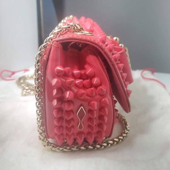 Christian Louboutin pink sweet charity studded chain clutch - Picture 6 of 11